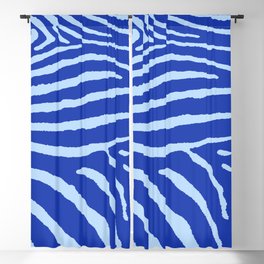 Zebra Wild Animal Print 270 Blue Blackout Curtain