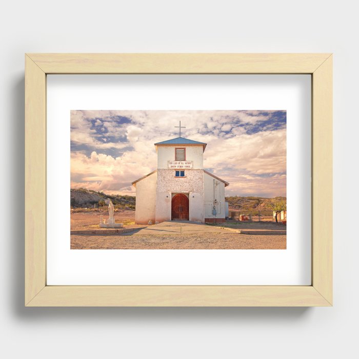 Country Church - Rincon, New Mexico, Our Lady of All Nations Recessed Framed Print