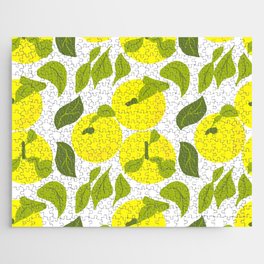 Lemon Yellow Yuzu Fruit Retro Modern Jigsaw Puzzle