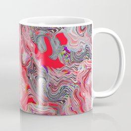 Acid red Neon Glitch pattern Coffee Mug