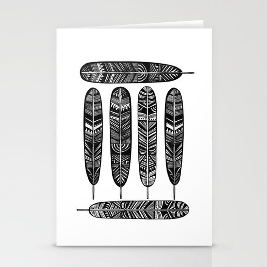 Six Feathers Stationery Cards