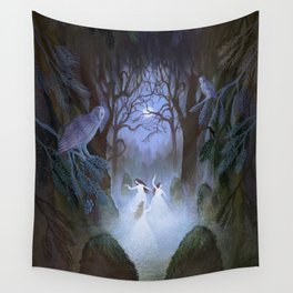 Dance of the Midnight Witches Wall Tapestry