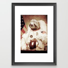 Sloth Astronaut Framed Art Print