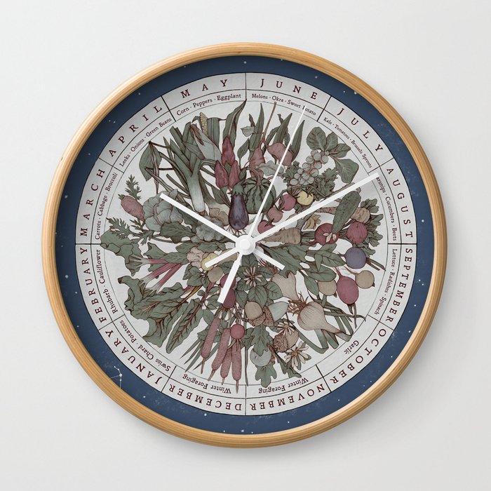 Seasonal Planting Calendar Wall Clock