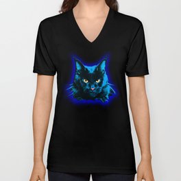 CATS, ANIMALS, CAT, BLUE CAT, MAINE COON,  GENTLE GIANT V Neck T Shirt