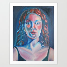 Portrait in Blue and Orange Art Print