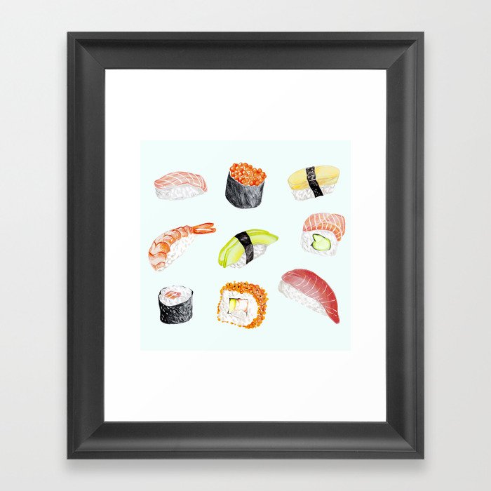 Sushi love Framed Art Print