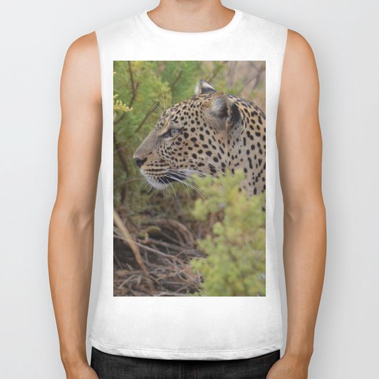 Leopard in the Wild Biker Tank
