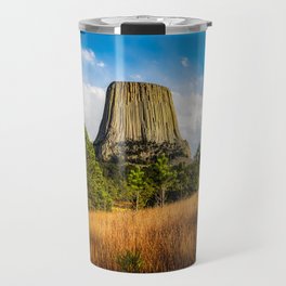 Close Encounter - Devils Tower on Autumn Day in the Black Hills of Wyoming Travel Mug