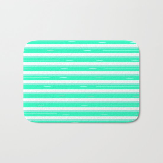 Mint stripes Bath Mat