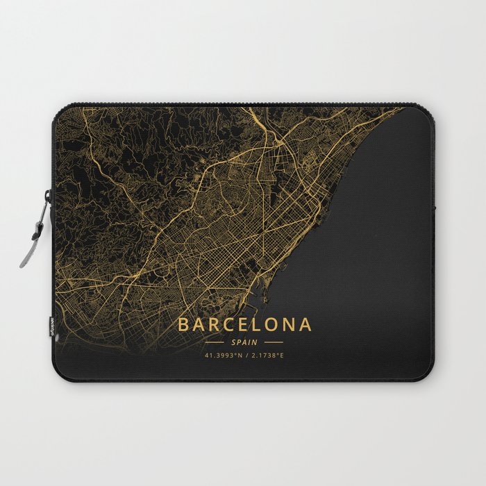 Barcelona, Spain - Gold Laptop Sleeve