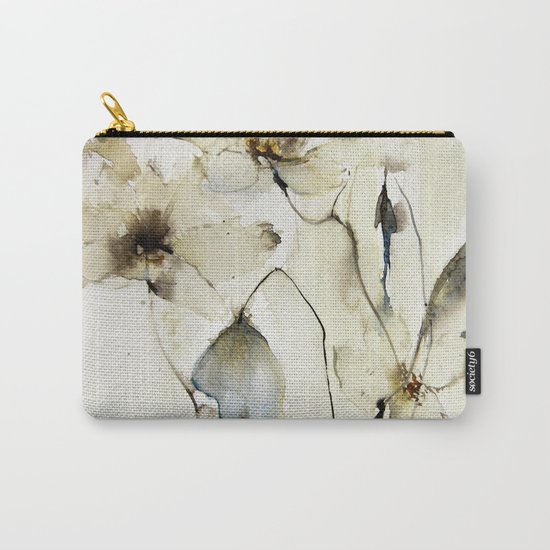 white floral Carry-All Pouch