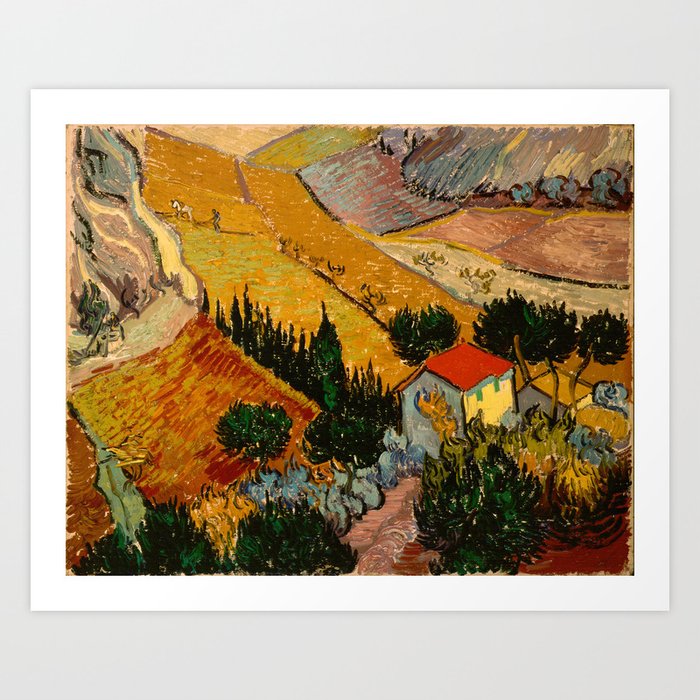 Landscape with House and Ploughman Art Print