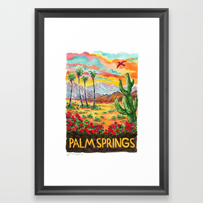 Palm Springs, CA Travel Poster Framed Art Print