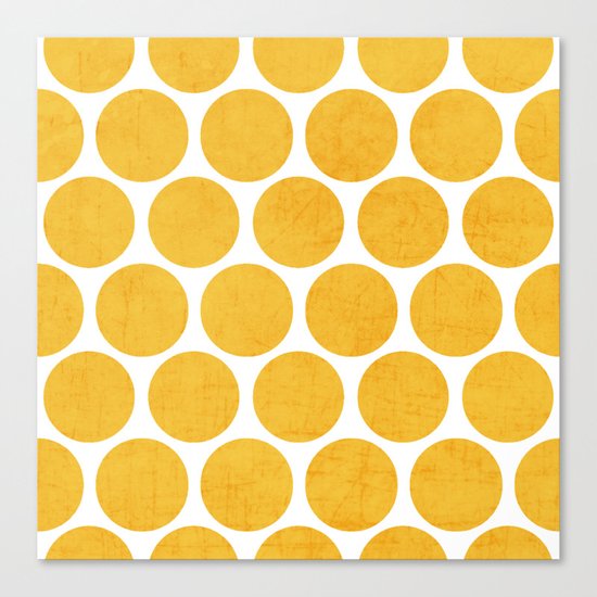 yellow polka dots Canvas Print