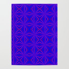 X Pattern Blue Pink Red Poster