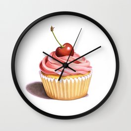 Perfect Pink Cupcake Wall Clock