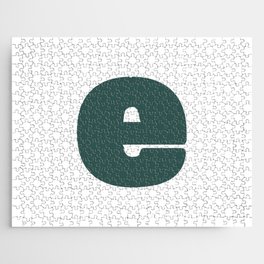 e (Dark Green & White Letter) Jigsaw Puzzle