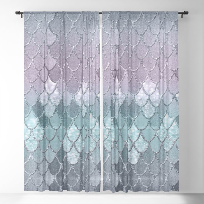 Mermaid Scales Navy Blue Teal Purple Glam 1 Shiny Decor Art