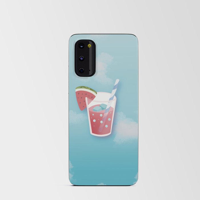 Watermelon Juice with a beautiful blue cloud background. Android Card Case