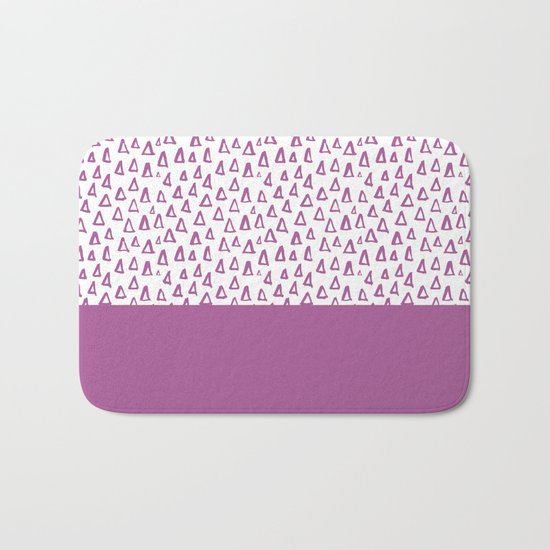 Triangles Purple Bath Mat