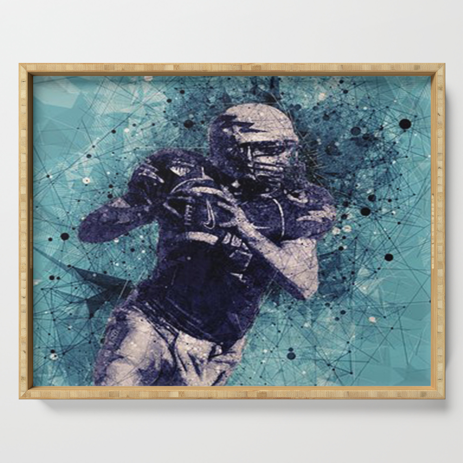 Football Player Serving Tray By Sophiafashion Society6
