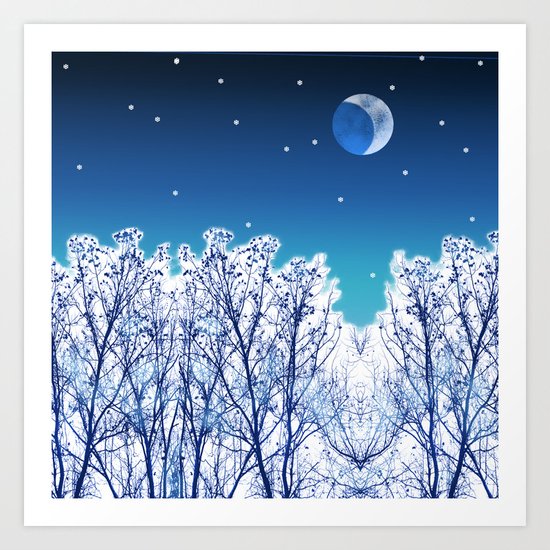 White Woods Snow Art Print