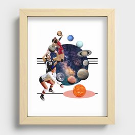 Space Volleyball Sports Collage Recessed Framed Print