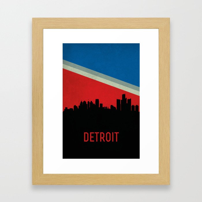 Detroit Skyline Framed Art Print