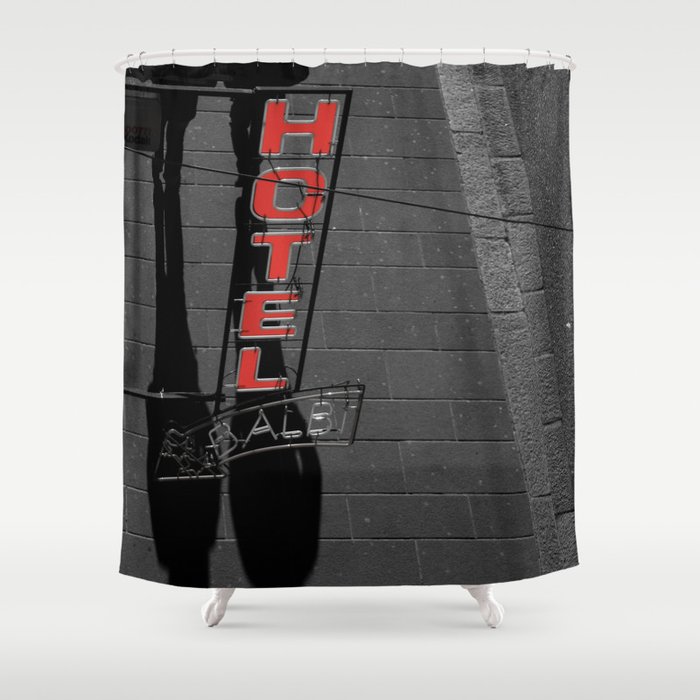 Hotel In Genova Black And White Photography Italy Shower Curtain - 