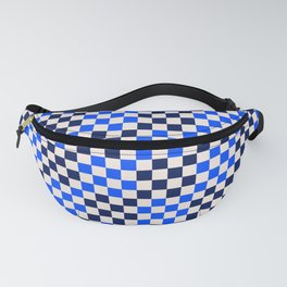 Navy Blue Checkered Tiles Fanny Pack