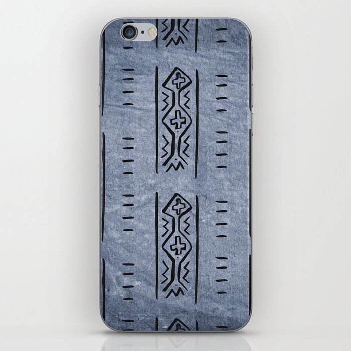 Mud Cloth Mercy Blue and Black Pattern  iPhone Skin