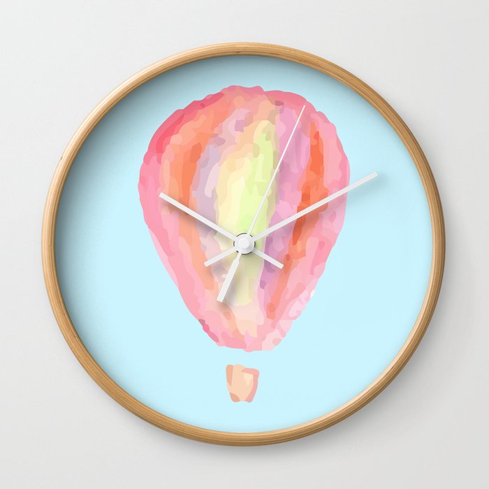 Abstract Hot Air Balloon Watercolor Wall Clock By Stopthepresses