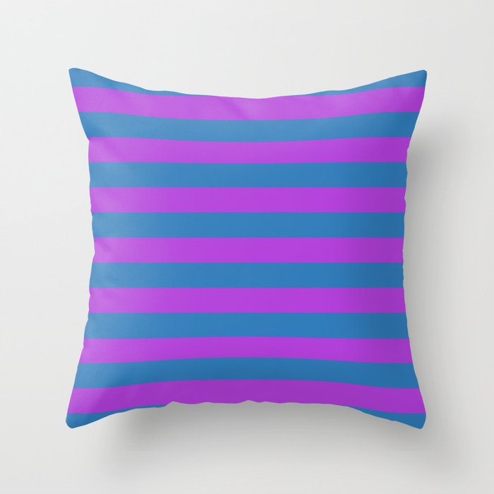 Blue and Purple Stripes Throw Pillow