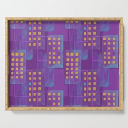 Abstract high-rise buildings in the form of a seamless pattern Serving Tray