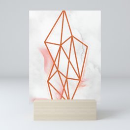White Red Geometric Mini Art Print