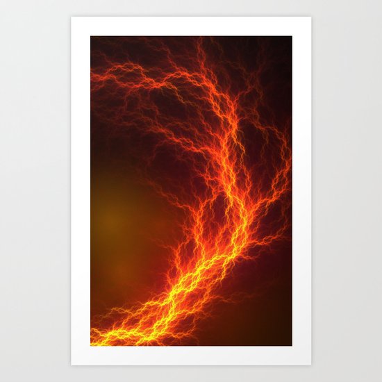 Fire and Lightning Art Print