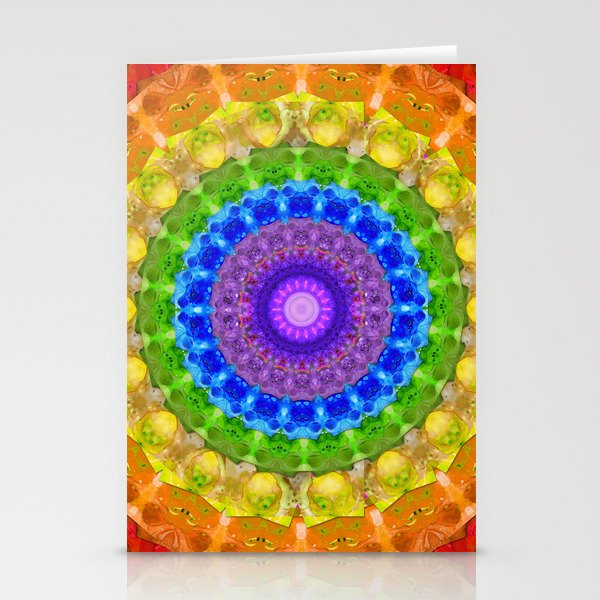 Colorful Art Chakra Mandala 2  Stationery Cards