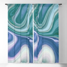 Blue and Green Marble Blackout Curtain