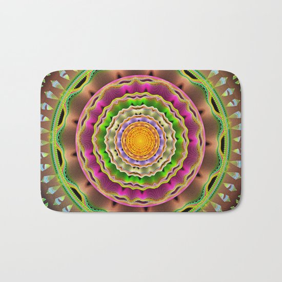 Waves and patterns mandala Bath Mat
