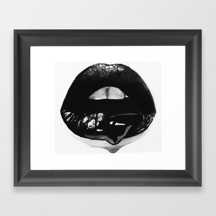 Ink Lips Framed Art Print