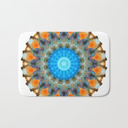 Colorful Blue Aura - Vibrant Mandala Art Bath Mat