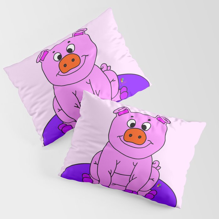 Wide-eyed Piggy Pillow Sham