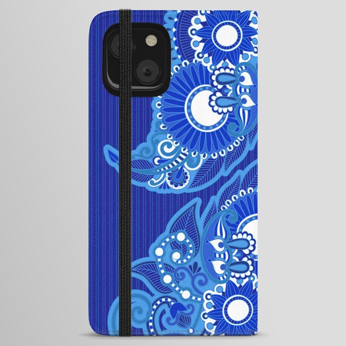 Paisley Ornament - Blue Palette iPhone Wallet Case