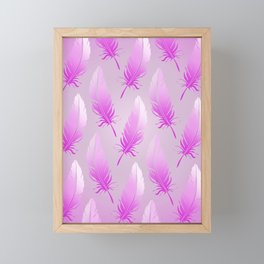 Delicate Feathers (pink on pink) Framed Mini Art Print