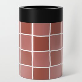 Terracotta Tiles Checker Can Cooler