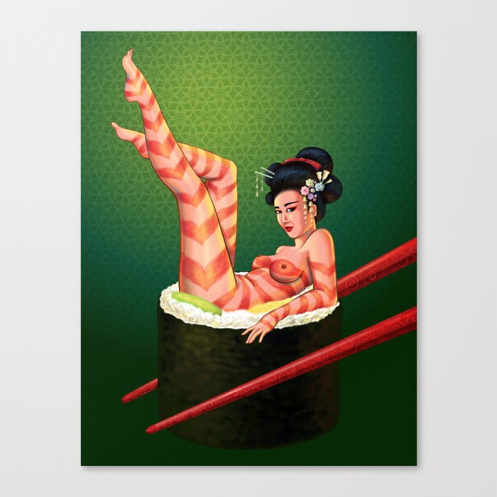 Sushi Girl Canvas Print