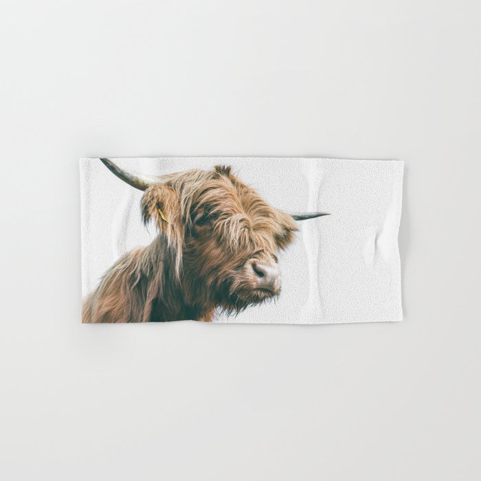 Majestic Highland cow portrait Hand & Bath Towel