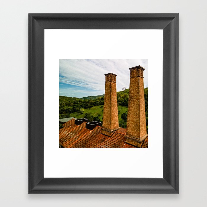 The chimneys of Berceto Framed Art Print