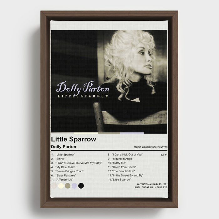 Dolly Parton-Little Sparrow Album Poster Framed Canvas